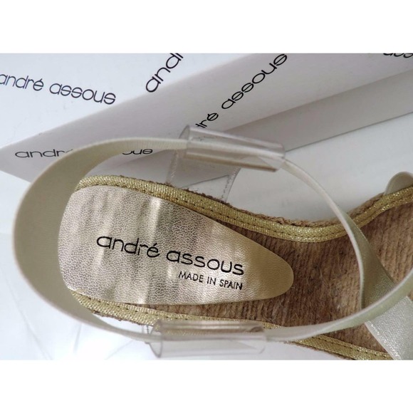 Andre Assous Desi Espadrille Wedge Sandal Platinum Gold - Picture 10 of 12